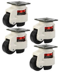 Beefy Heavy Duty GD-80F Leveling Transport Casters With Adjustable Plate 500 Kg Load Per Wheel Swivel Workbench Wheels For Industrial Carts Equipment Stands Printers Copiers And More, black wheel