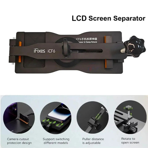 Top view of Universal LCD Screen Separator With Heating Free Opening Strong Suction Cup Portable Adjustable Display Removal Clamp.
