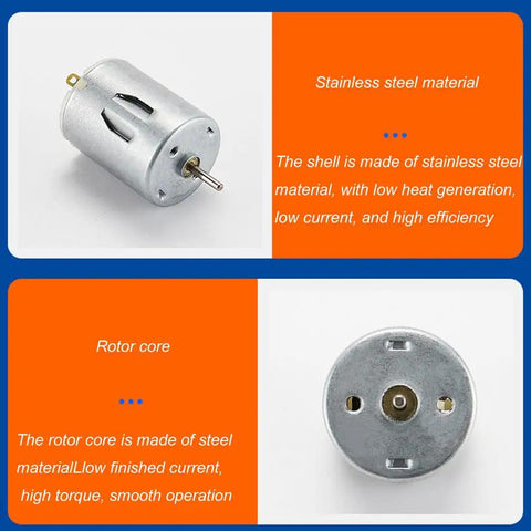 Beefy Torque 5000 RPM 6V Mini DC Motor with Cylinder Magnetic Drive showing stainless steel material and rotor core