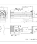 Technical diagram of Heavy Duty 9Kw ISO30 Spindle Motor Built Like Iron For Rock Solid Cnc Machine Tools With No Sweat Cooling And Gutsy Alloy Steel Chassis Powered By Straight 380V Ac Flow.