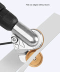 Premium High Hardness Steel Electric Drill Metal Shears Attachment Tool cutting aluminum sheet with clean edges.