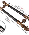 European Style Retro Door Pull Handle Aluminum Alloy Push Pull Barn Handle For Wood Glass And Sliding Doors with dimensions shown