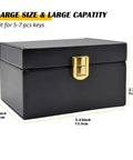 Faraday Box Key Fob Protector For Car Keys, RFID Signal Blocking Shield, holds 5 to 8 keys with PU cover, gold latch