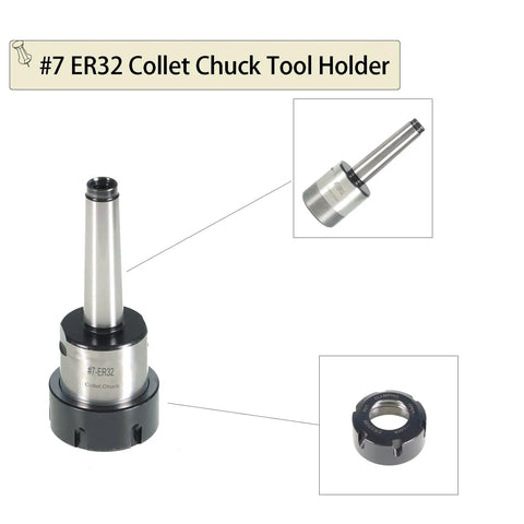 7 Piece ER32 Collet Chuck Tool Holder Set For CNC Milling Lathe And Engraving Machines, showing tool holder and components