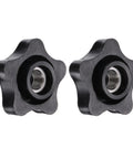 Black 2 Pack Star Clamping Knobs Featuring Fluted Grips 3 8 24 Unf Threads Made From Solid Plastic And Reinforced Iron Insert
