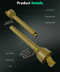 Professional Grade Top Tier Yellow Adjustable Pto Shaft For Tractors 39 To 62 Inch Drive Line detailed view with plastic shield and metal structure.