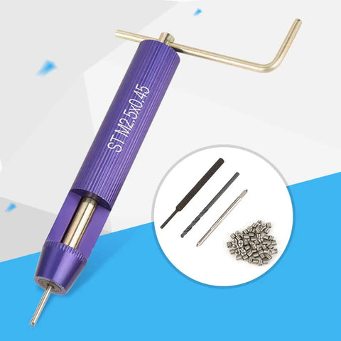 M2.5 Stainless Steel Helical Insert Kit For Frequent Part Removal Pack Of 50 shown with tool and multiple inserts