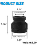 Black Iron Reducing Pipe Fitting One Half To Three Quarters Inch Internal Thread Malleable Iron, 10 Pack dimensions