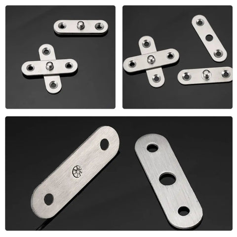 12 Piece Hidden Door Hinges Stainless Steel Pivot Hinges With 360 Degree Rotation for Cabinet Doors on black background