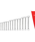 19 Piece Metric Combination Wrench Set With Rack, Angled Open Ends For Tight Spaces, 6 To 24 Mm, Durable Wrench Rack Included