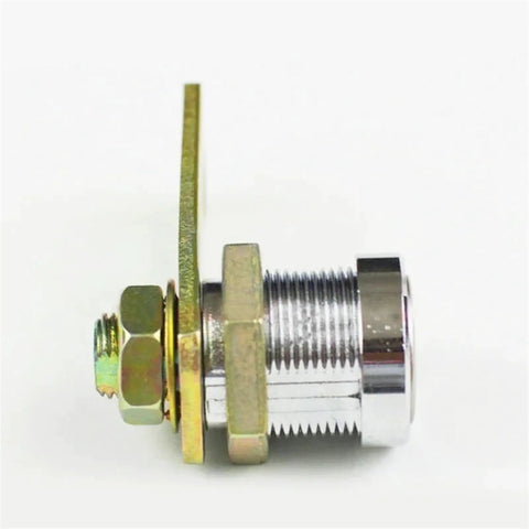 Side view of Brass Cam Lock For Equipment And DIY Furniture Hardware JA29 B 1Pcs Dope Keyed Door Latch for cabinets.
