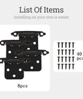 Heavy Duty Cabinet Hinges 8 Pack With Slick Self Closing Action And Surefire Half Inch Overlay Setup For No Fuss Kitchen Remodels In Solid Satin Black Steel That Runs Like Butter Daily with 8 hinges and 40 screws