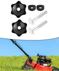 Durable 5 Piece Snow Blower Handle Knob Kit With Locking Threads For Tough Winter Jobs Sturdy Raw Material Grip For Lawn Care Pros black knobs, bolts, and washers for lawn mower handle repair