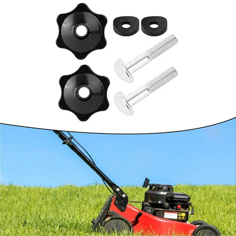 Durable 5 Piece Snow Blower Handle Knob Kit With Locking Threads For Tough Winter Jobs Sturdy Raw Material Grip For Lawn Care Pros black knobs, bolts, and washers for lawn mower handle repair