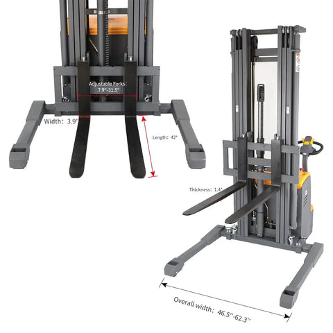Pro Grade Electric Powered Stacker With Straddle Legs For Warehouse Heavy Duty Material Lift 3300 Lb Capacity 177 Inch Max Height Built Like A Tank Super Smooth Ride Ultimate Industrial Workhorse