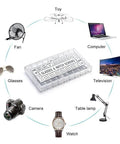 Premium Stainless Steel Glasses Screws Repair Kit With Micro Nuts Washers Hardware Set For Spectacles Watches And Gadgets 1000 Piece Collection shown with various devices.