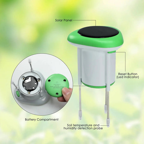 Smart Soil Moisture Meter 3 In 1 Soil Tester For EC Temp And Moisture Wireless Plant Monitor With App Pro Grade Solar Powered High Precision Digital Soil Sensor For Indoor Outdoor Garden And Lawn, solar top and probes