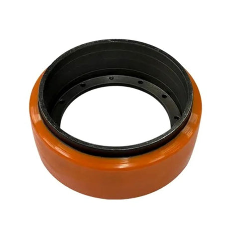 Heavy Duty Replacement Drive Wheel For Electric Pallet Jack Compatible With Heli Cbd15j-Li3 & Cbd20j-Li3 Apollo Hangcha Tory Walkie Trucks 210Mm PU cast iron tire, orange wheel with black core.