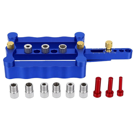 Rock Solid Self Centering Doweling Jig 6 Piece Aluminum Alloy Drill Bit Locator Quick Grip Setup for woodworking kit