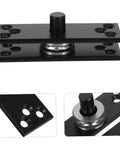 Heavy Duty 360 Degree Hidden Door Pivot Hinge For Concealed Cabinets And Bookcases, close-up of stainless steel hardware.