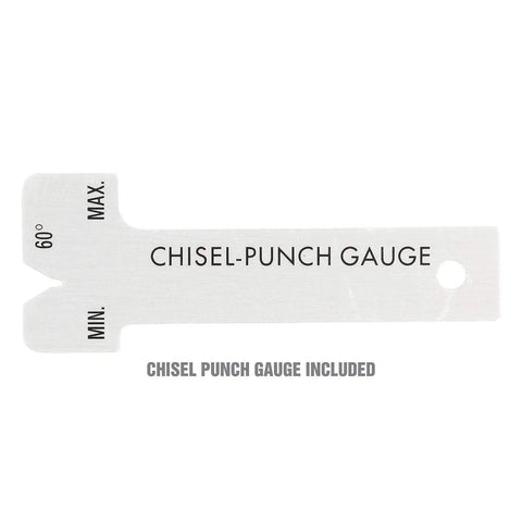 Metal chisel-punch gauge from 11 Piece Punch And Chisel Set For Metalworking Pro Grade Tools Made From Heat Treated Alloy Steel.