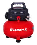 Heavy Duty Six Gallon Pancake Air Compressor With Dependable Oil Free Pump Generating 150 Psi And Smooth 2.6 Cfm Airflow, compact red tank.