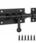 Built Like A Tank 4 Inch Slide Door Lock Latch Hella Durable SUS304 Stainless Steel Barrel Bolt For Outdoor Gate, black coated.