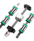Beefy Heavy Duty HGR20 Linear Motion Slide Kit With Rock Solid Guide Rails Slick HGH20CA Carriage Blocks And Smooth SFU1605 Ball Screw Assembly For Tough Diy Cnc Builds, showcasing precise components and sleek design.