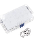 Stainless Steel External Retaining Ring E Clip Assortment Kit, 14 Sizes, 350 Pieces, Metric Circlips Set in plastic case