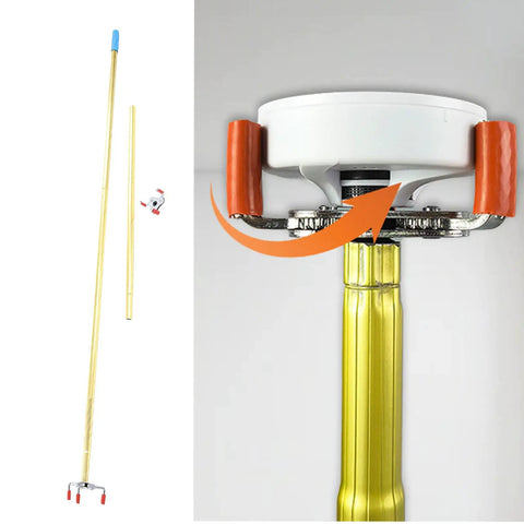 Top Notch Smoke Alarm Remover Tool With Extended Aluminum Pole For Hassle Free High Ceiling Access and Instant Upgrade, close-up on ABS head.