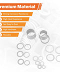 Premium Aluminum Crush Washer Kit With 570 Pieces In 18 Sizes From M6 To M24 For Automotive Oil Drain Plugs features corrosion-resistant material