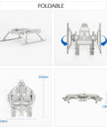 Extended Foldable Landing Gear Kit for Mini 3 and Mini 3 Pro, folded position, dimensions shown, boosts ground clearance by 21mm