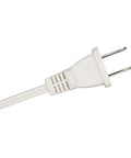 Six Foot White Lamp Cord With Rotary Switch And Polarized Plug, Stripped Ends For Wiring And Lamp Repair, UL Listed Safe, Durable SPT1 Wire, Ideal For Rewiring Lamps. white polarized plug close-up