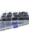 Heavy Duty Countersunk Flat Head Hex Bolts And Nuts Set Kit M2 M3 M4 M5 M6 In 304 Stainless Steel With Black Finish in plastic box