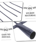 Close-up of Lightweight Manure Fork Compost Fork For Mulching And Multi Function Farm Tool built tough with sturdy material label