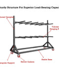 Rock Solid Wire Harness Hanging Rack With Adjustable Cable Roll Storage And Portable Shop Organizer featuring sturdy tubular design and stable base.