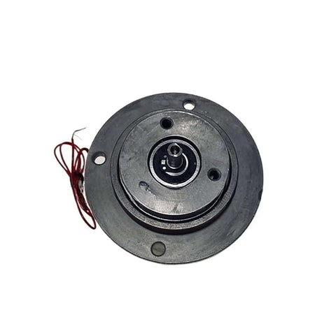 Front view of biaxial magnetic particle brake with 0.5 to 5 Nm torque range for heavy-duty rock-solid control in industrial equipment.