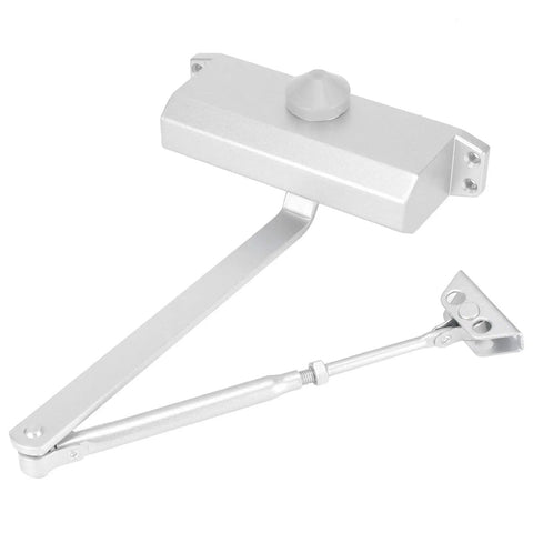 Aluminum Hydraulic Door Closer And Stopper With 180 Degree Positioning For Indoor Outdoor Use, Smooth Quiet Close For Metal Wood And Fire Doors