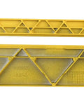Beefy Table Saw Throat Plate Replacement for Models DWE7490 DWE7402DI DWE7491 DWE7492 and More Drop In Fit Precise Durable High Quality Aftermarket Table Saw Insert, yellow plastic insert, view of underside with slots and locking mechanism.