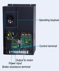 Beefy 110 132 kW 380V Variable Frequency Drive Inverter For Three Phase Motors With Soft Start And Fast Speed Control High Power VFD Three Phase Input Output Industrial Grade Motor Controller open panel with control terminal