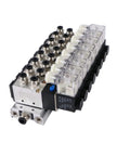 Beefy Eight Valve Pneumatic Solenoid Valve Kit 4V210-08 five way two position base mounted with one quarter inch NPT threads DC 12V