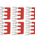 Cuttable Fork Type Jumper Block Terminal Strips 100V 15A Pack Of 15 With PVC Flame Retardant Shell Premium Copper Conductor
