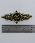 Floral Ivory Decorative Cabinet Knobs Set of 4 With Backplates for Dresser Vanity Nightstand Wardrobe Zinc Alloy Flower in Golden Yellow Finish