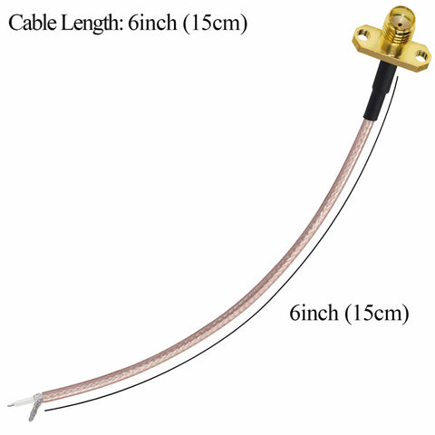 SMA Female To PCB Solder Cable 6 Inch RG316 Coax For WiFi Antenna Extension 2 Pack Panel Mount Connector