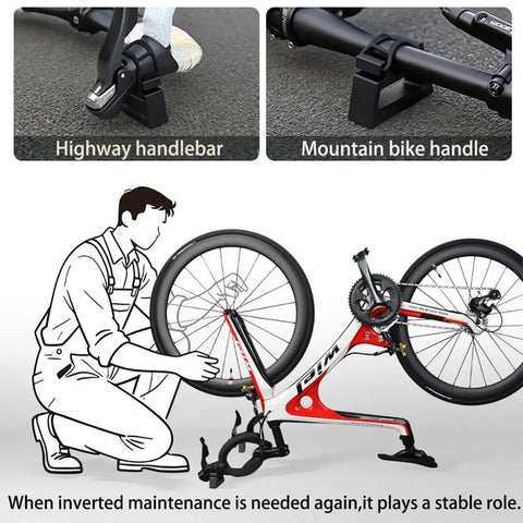 Rock Solid Bicycle Handlebar Repair Bracket Stabilizer Stand 2 Pack Fits 1.14 to 1.33 Inches for Easy, Stable Bike Maintenance and Repairs