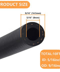 5/16 Inch 8mm ID Fuel Line Hose, 10ft Push Lock NBR Rubber Fuel Hose, close-up of hose diameter and labeling