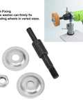 Arbor Shaft Adapter For Drill To Grinder Conversion With 8mm Round Shank Threaded Shaft And Two Washers Included For Quick Stable Setup And Flexible Grinding On Diy Projects shown with components and drill setup