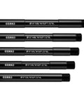 Set of five Universal 15mm Thru Axle Adapters For Bike Hubs Fits 1.0mm And 1.5mm Thread Pitch, sizes 125 to 158mm, black metal