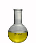 250 ml flask from Five Piece Flat Bottom Boiling Flask Set In Heavy-Wall Borosilicate Glass, Florence-style lab glassware.