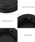 Recessed Pocket Door Pull Handles 2 And 3 Quarter Inch Round Finger Flush Pulls for Barn Doors Matte Black, close-up view.